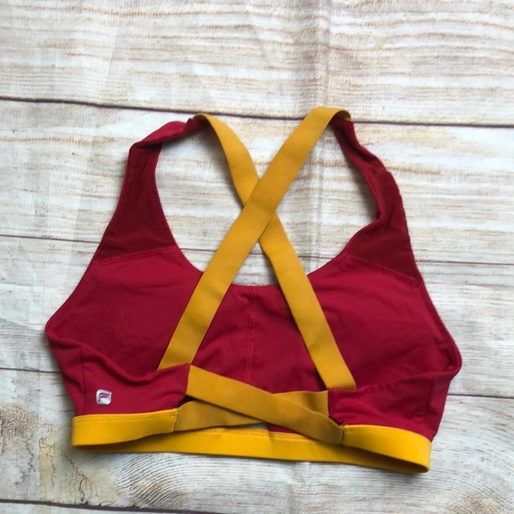 Stylish Red and Gold Women's Sports Bra‎
